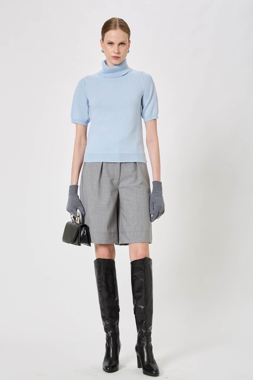 Woman Half Sleeve Turtleneck