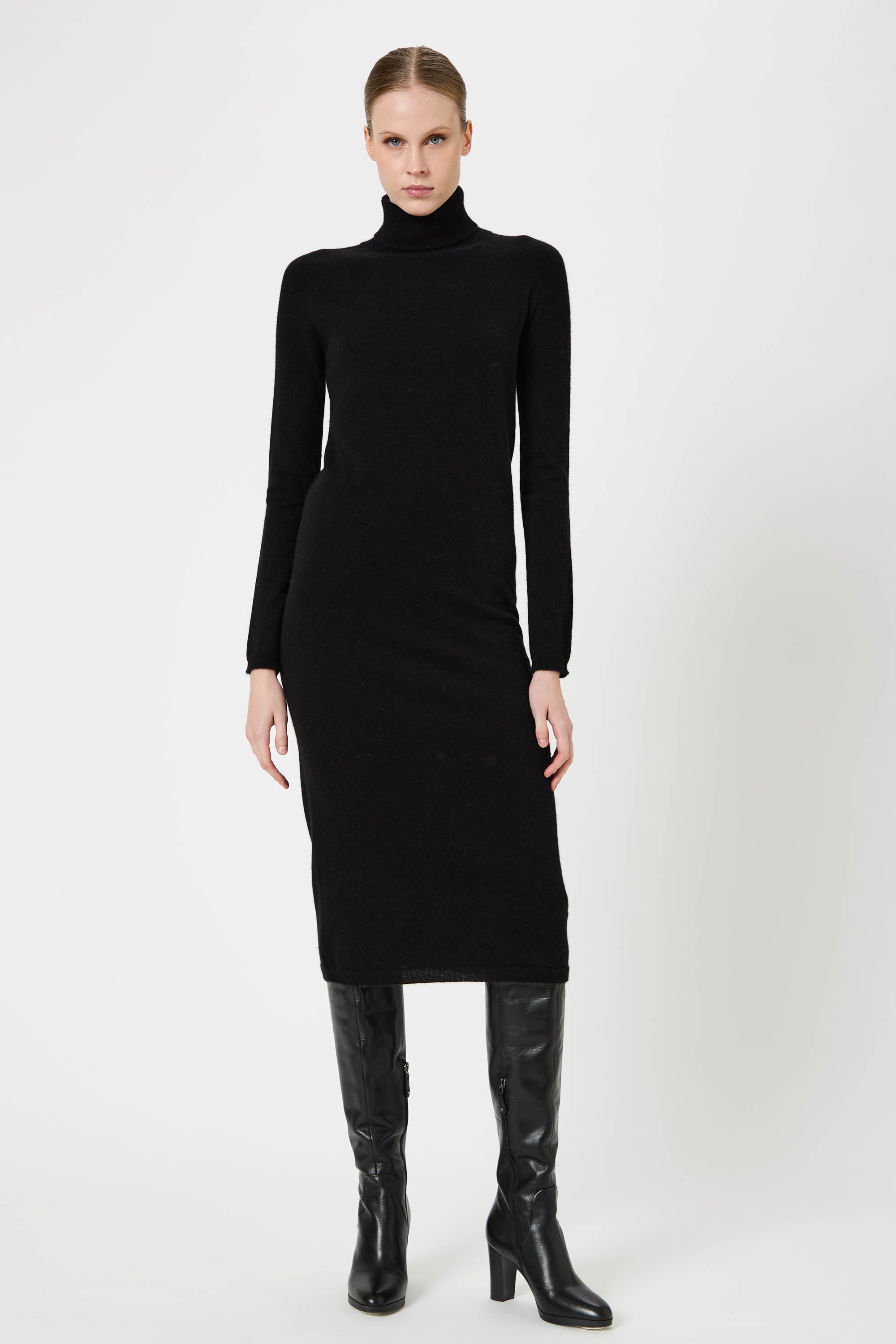Turtleneck Long Woman Dress