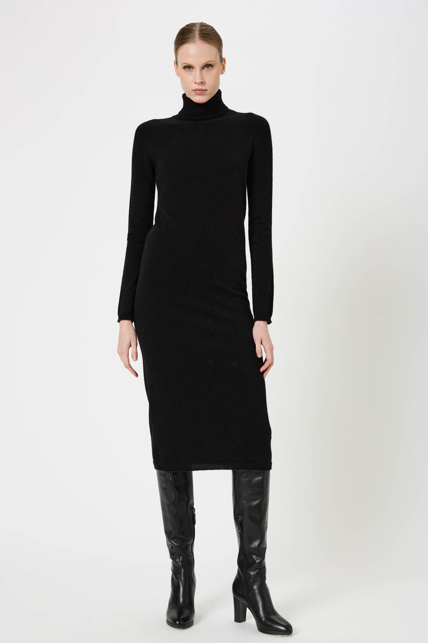Turtleneck Long Woman Dress