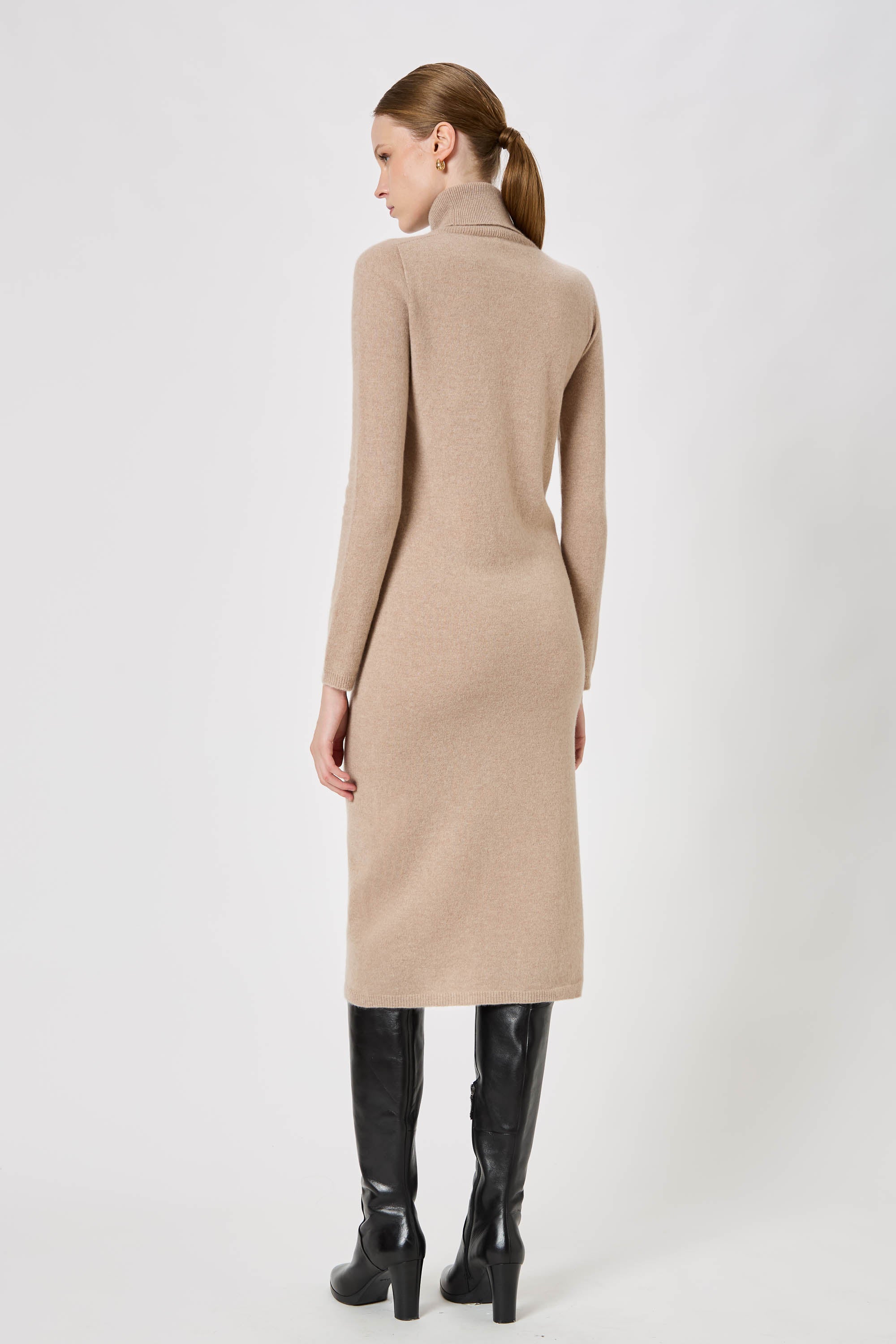 Turtleneck Long Woman Dress