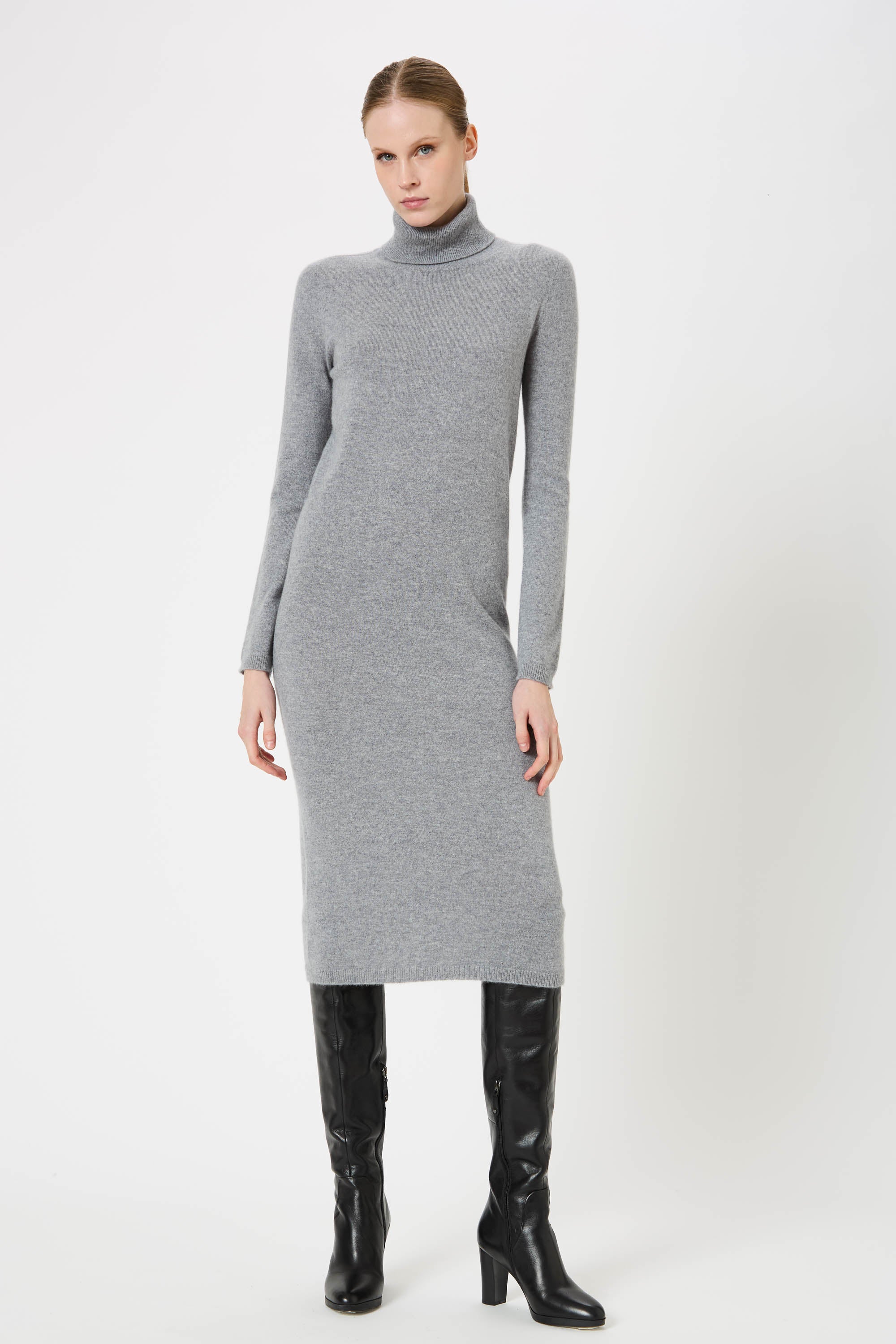 Turtleneck Long Woman Dress
